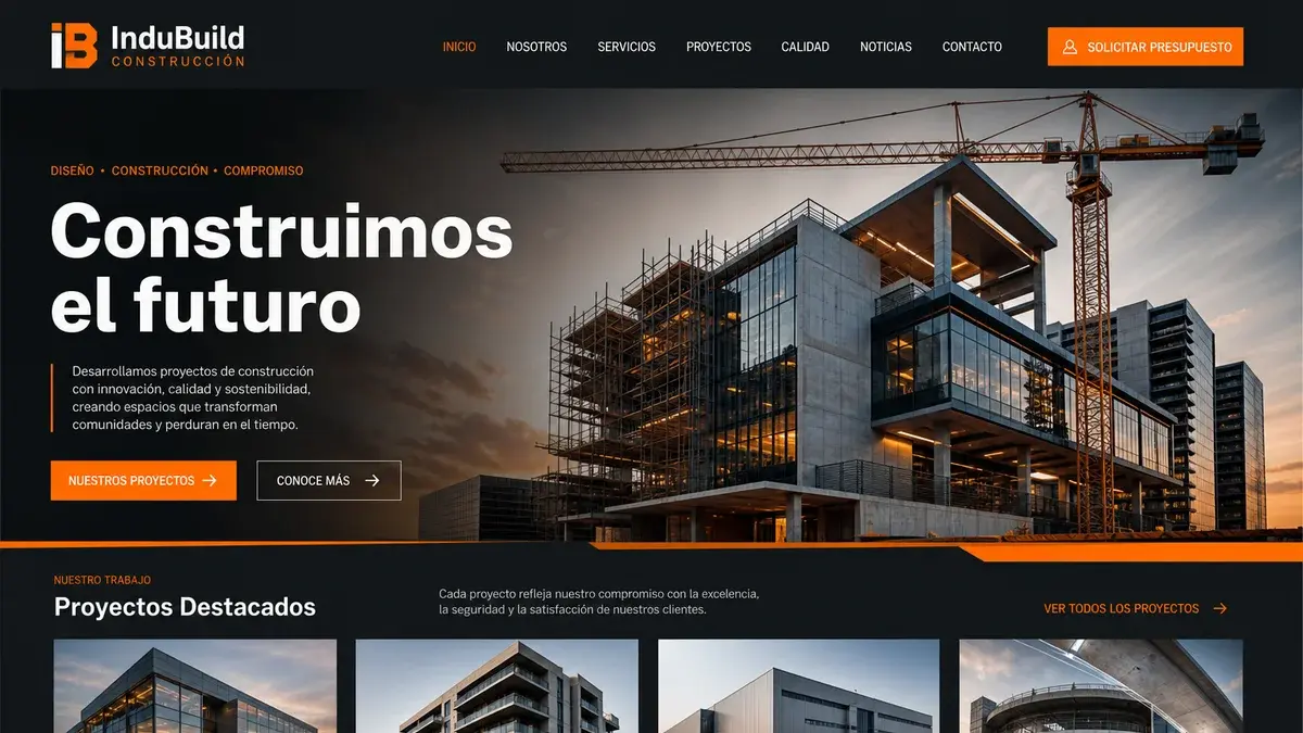 Mockup demostrativo — Empresa de construcción