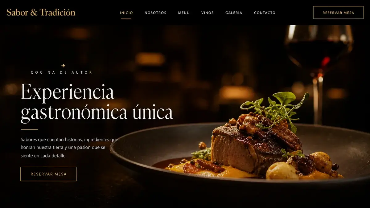 Mockup demostrativo — Restaurante premium