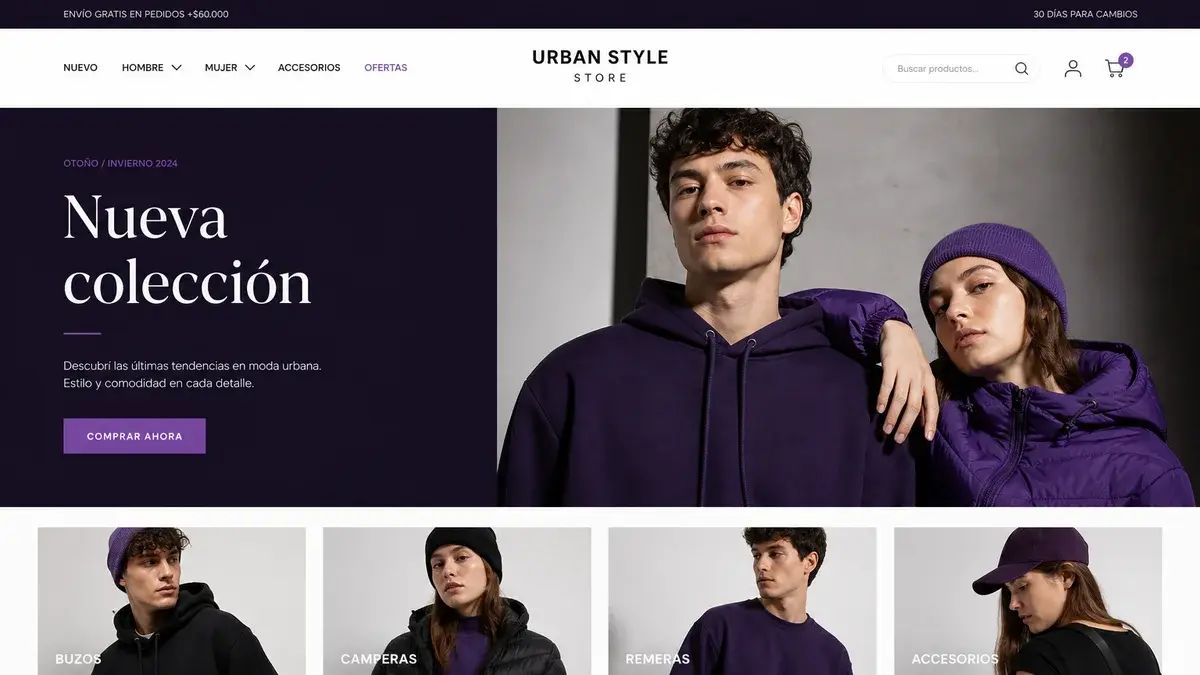 Mockup demostrativo — Tienda online